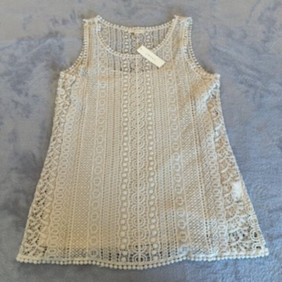 Adiva Women's Lace Tank Top With Spaghetti Strap Camisole Cream New With Tags XL - Picture 4 of 15